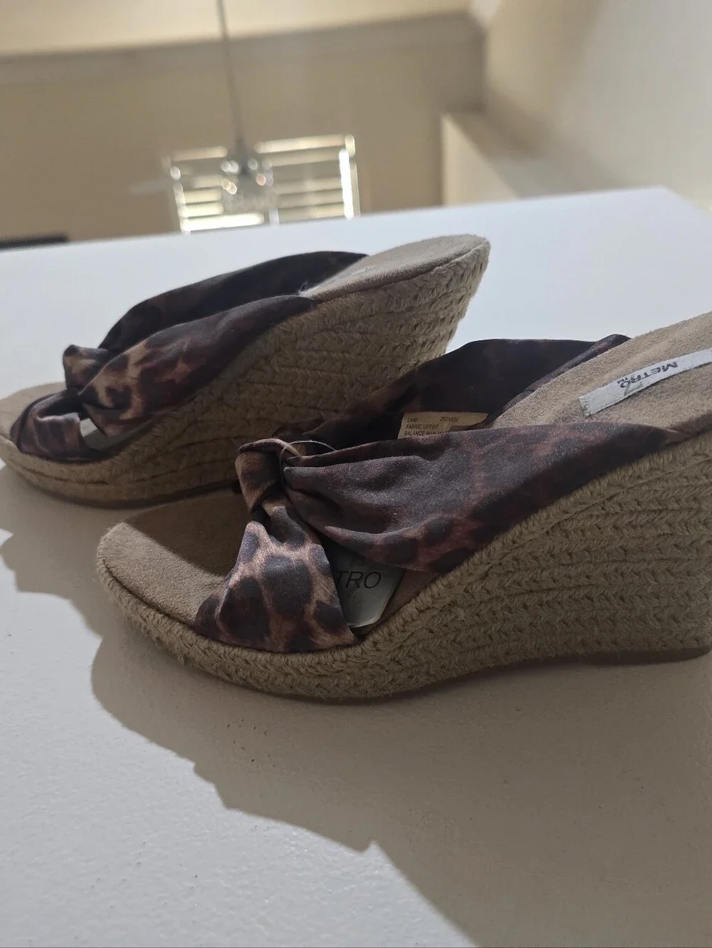 Leopard Print Wedge Slide Sandals - Women